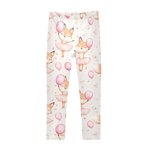 Fox Ballerina Girls Leggings,Workout Leggings for Girls Toddler Athletic Legging Size for 3-10T