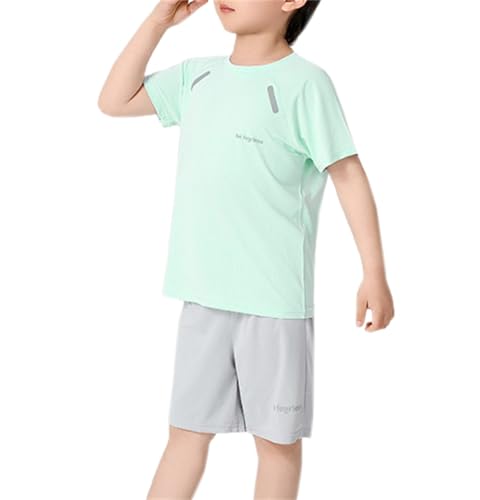 SANGTREE Boys' Athletic Shorts Set 2 Piece Performance Mesh T-Shirt and Gym Shorts
