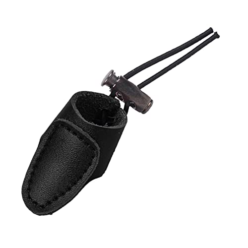 GZYF Soft Leather Thumb Adjustable Recurve Finger, Black