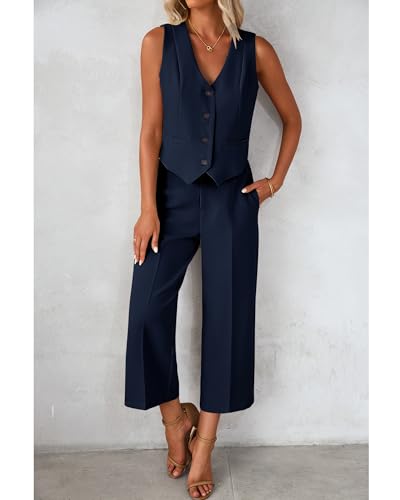 luvamia Women's Vest and Wide-Leg Pant Suit Set - 27.99 w/ Code + 50% Off Code Z4Y79DFL - image 5