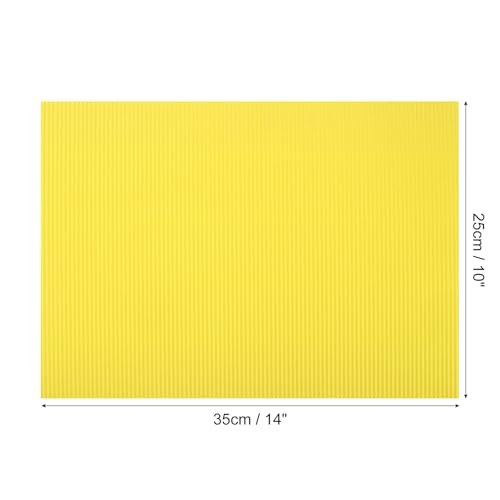 Image of uxcell 10pcs Corrugated Cardboard Paper Sheets,Lemon Yellow,14 inch x 10inch,for Craft and DIY Projects