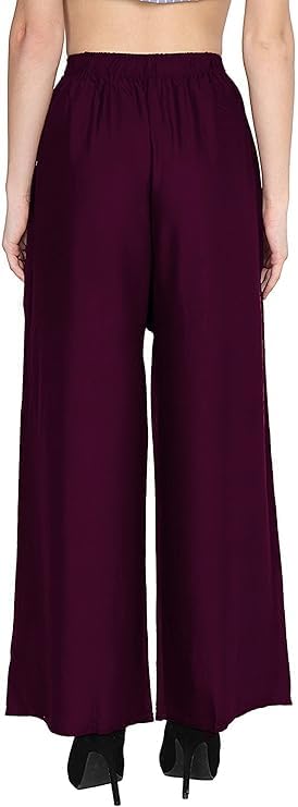 Image of Ultra Soft Premium Rayon Cotton Palazzo for Women and Girls, Regular Size, 15 Colours, Available in L, XL, 2XL, 3XL
