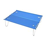 kowaku Folding Camping Table Folding Table Aluminum Alloy Compact Ultralight Outdoor Camping Furniture Beach Desk for Fishing Garden, Blue