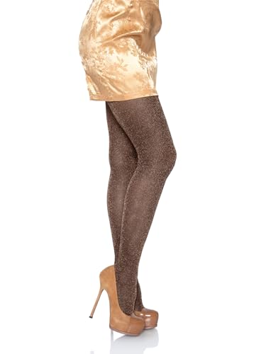 Image of Leg Avenue Women's stretchy High Waist Lurex Shimmer Tights With Metaillic Fiber Shine