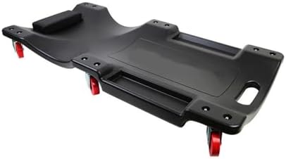 Low Profile Mechanic Creeper for Auto Repairs, Rolling Under Car Workbench, Lay Down/Sit Design, Perfect for Garage & Workshop Use (Red)