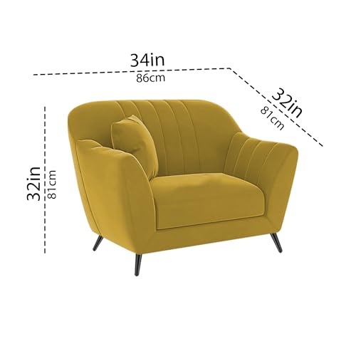 Image of Atticus 3+1+1 Seater Sofa Set for Living Room (Yellow Colour) Premium Fabric Sofa