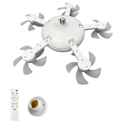 Ventilador de techo LED E27 regulable plegable con mando para habitacion y oficina