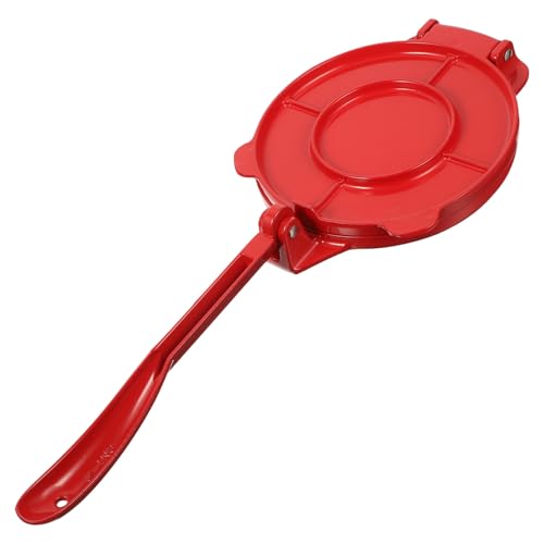 Garneck Presse à Pâte Ronde en Aluminium Rouge pour Cuisson Professionnelle, Résistante la Rouille, pour Presser Uniformément la Pâte à Tortillas les Restaurants