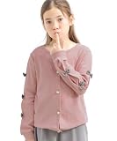 [Bee] ビー リボンカーディガン キッズ ジュニア 女の子 ガールズ 長袖 羽織り taa04515 110cm 袖リボン×ピンク