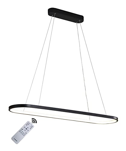 Lustre LED ovale design en aluminium brossé et acrylique haut de gamme