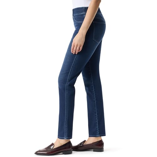 Image of Gloria Vanderbilt Womens Shape Effect Pull on High Rise Straight Leg Jean Standard