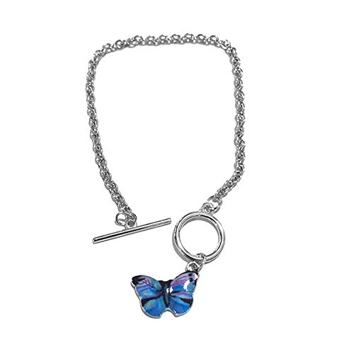 Preisvergleich Produktbild Yicare Schmetterlingsförmiges Armband, lebendig und auffällig, viel Glück Armband, exquisit und exquisit, gemacht für Paare und Singles (Pink Lila)