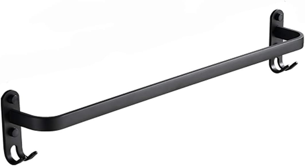 Porte-serviettes double en aluminium noir mat pour rangement mural de salle de bain