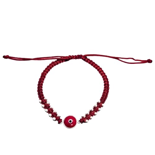 DARSHRAJ 925 Sterling Silver Thread Bracelet For women|Girls|Boys|Men Handmade Nazariya (Silver Ball Red Turkish Evil) (B07W7KHZM9) Amazon Price History, Amazon Price Tracker