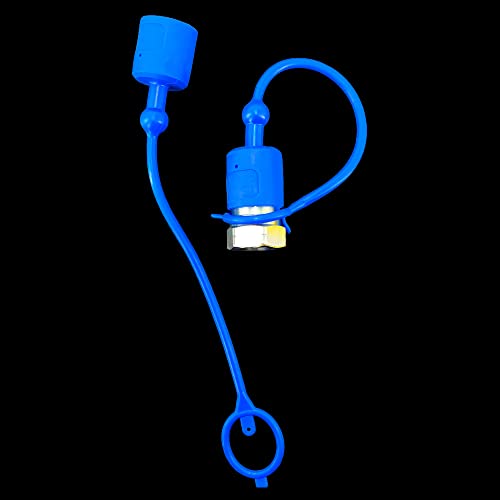 2Sets 1/2 Iso A+Iso 5675 Hydraulic Coupler Male Dust Cap And Female Plug Cover,Hydraulic Quick Disconnects Port Plug Cover Fittings, Yellow + Blue Cap With Retaining Ring Keeps Cap Connected To Hose #TOP1