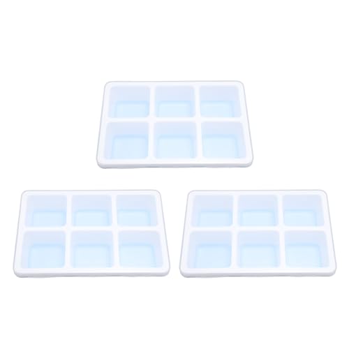 Glomora 3 pièces bac à glaçons en Silicone anti-fuite couvercle amovible carré moule à glaçons ensemble pour Cocktails whisky