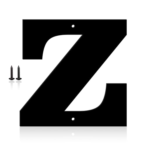 6 Inch Metal Modern House Numbers, House Address Letters and Numbers for Outside Signs - Metal Letters Door Numbers Signage Street Address Plaque for Garden Door Mailbox Decor (Letter Z) Deal