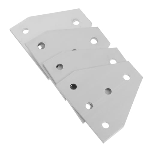 GLEAVI 4pcs Aluminium 5 Hole Joining Plates for 2020 Series 3d Printer Stands, Silver, Corrosion Resistant, Easy to Inst