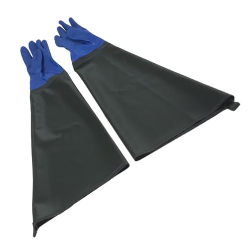 Hohopeti Guantes Industriales de Pvc Impermeables Resistentes al Aceite, Color Verde Militar, Talla Única, Diseño Antideslizante para Protección Química y Limpieza en Minería, Construcción
