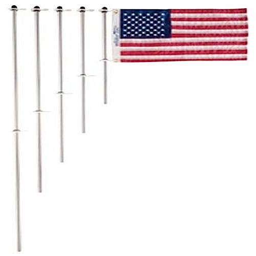 Taylor Made Boat Flag Pole with Charlevoix Clips, 3/4" Diameter 30" Staff, Anodized Aluminum, Adjustable Bottom Clip and O-Ring, Any Size Flags - 917 - image 1