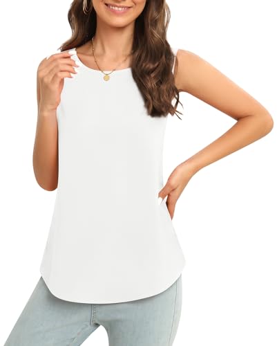 Women's Sleeveless Chiffon Tank Top Business Casual Blouse Tunic Top2