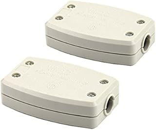2 Pack 3-Terminal Wire Junction Boxes,Flex Erminal In-line Connector Connect Extension or Repair Cable and Electrical Cord of Indoor Outdoor Lighting Power Automotive Wiring 13A 250V (Small, White)