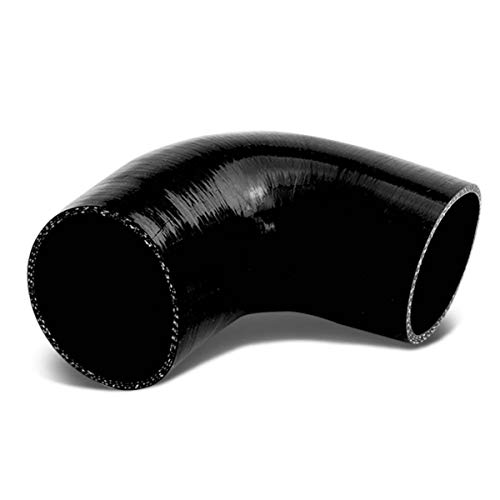 Auto Dynasty 1.75 inches To 2 inches 90 Degree Elbow Turbo/Intercooler/Intake Piping Coupler Reducer Silicone Hose (Black)