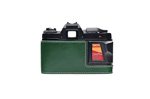 Housse Pentax Super A moitié protection boîtier cuir vert - 2