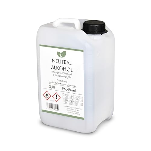 3l Weingeist Primasprit Trinkalkohol 96 4% vol - zum Ansetzen von Likören Gin oder Tinkturen - 3l Kanister