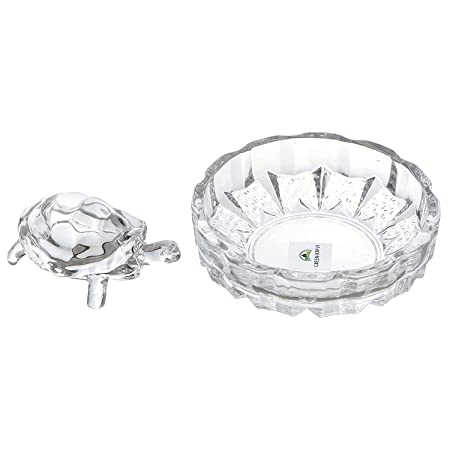 Image of GREEN-KIVVI Sharda Enterprises Crystal Turtle Tortoise Item Set (Transparent, Medium)