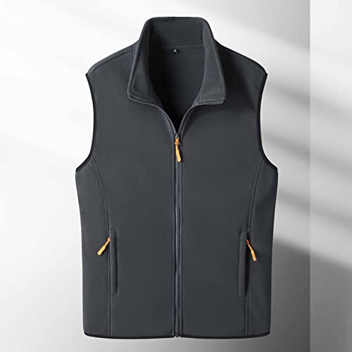 Men's Winter Vest Polar Fleece Full Zipper Casual Slim Fit Sleeveless Jackets Lightweight Comfy Outdoor Warm Waistcoat #TOP3