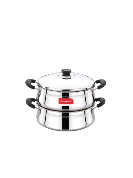 Navarasa 3 in 1 Stainless Steel 2 Tier Steamer with Lid 2.8 Liters ...