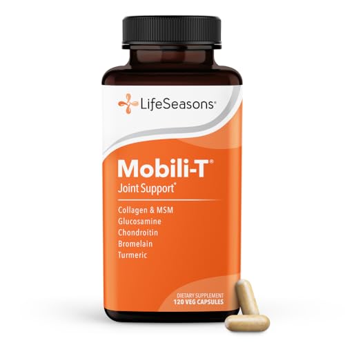 LifeSeasons Mobili-T - Joint Support Supplement - Reduces Aches & Discomforts - Increase Range of Motion - Rebuild Tissue & Cartilage - MSM Chondroitin Collagen Glucosamine & Turmeric - 120 Capsules