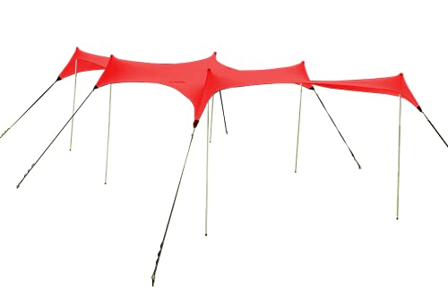 Image of Neso Party Tent - Lightweight and Portable Canopy Tent - Easy Setup for Family Outings On and Off The Beach - Patented Reinforced Corners - UPF 50+ Sun Protection - 8ft Tall, 11 x 22ft - Lehua Red