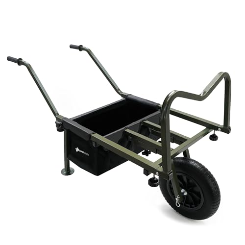 Eurocatch XXL Barrow - Chariot de pêche - Roue en PU Plus jamais de pneus crevés - Démontable - Réglable - Inclus Sac de Rangement en 600Dn - Chariot de...