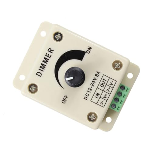 Artibetter Dimmer a Parete Led 12v 8a Rotativo Pwm Manopola Regolabile Per Controllo Luminosità Risparmio Energia Lampade Led