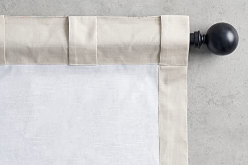 Image of Maison d' Hermine Curtains for Living Room 100% Cotton 50 inchx124 inch (Pack of 1) | 124 inches long Light Filtering Curtains for Windows Bedroom with Rod and Loop Pockets - Canne - Beige