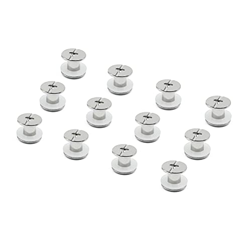 JINTANG 90 Set Chicago buchschrauben,M5x6mm binding Schrauben kit,schraubnieten für leder,ledernietenset,verwendet für DIY Leder handwerk kleidung tasche,Bücher und Dekoration (silbrig)