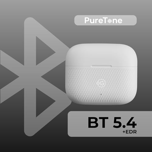 Image of OOGE Wavepods 400 TWS Earbuds, Quad Mic with ENC, 1000-Hour Standby, Type-C Fast Charging, PureTone HD Audio, Elegant White Textured Design