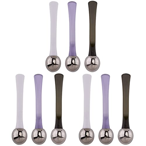 Beaupretty 9pcs Scoop Lotions Wand Mixed Beauty Spoon Stick Mask Massager Cream Diy Puffiness for Dark Facial Double Mini Color Reusable Makeup Scooping Anti Metal Circles Fatigue Mixing