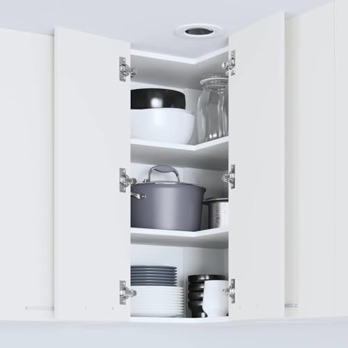 Meuble de cuisine en bois suspendu finition blanche épurée - 5