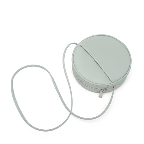 Image of Circle Crossbody Bag for Women NYLON Circle Purse with Zipper Adjustable Knot Shoulder Straps