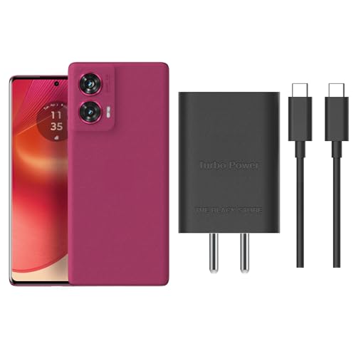 Image of Original Turbo Power Delivery Fast C-Type 68W GAN Charger Compatible with Motorola | Edge 60 Pro, Moto G54, Moto E40, Razr 50 Ultra & Other USB-C Devices - Black