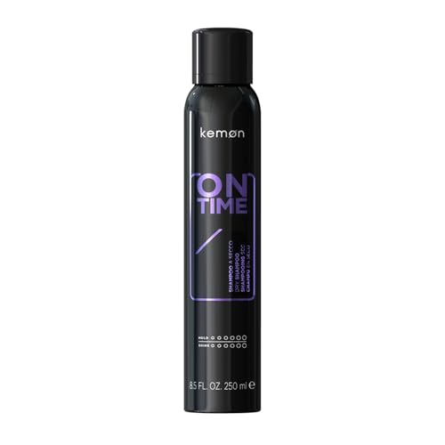 Kemon - On Time, Shampoo A Secco Per Capelli Puliti, Toglie Effetto Lucido, Dona Freschezza, Effetto Leggero E Volumizzante, 250 ml