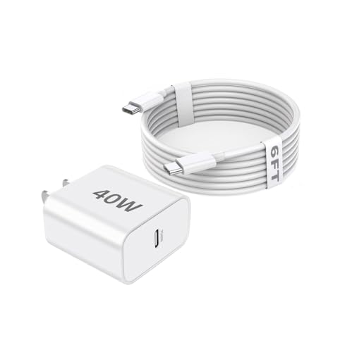 Image of iPhone 17 16 Charger Fast Charging,[MFi Certified]40W USB C iPhone Fast Charger Block with 6FT Long USB C to C Charging Cable Cord for iPhone 17e /Air /17 Pro Max /16 Plus /15Pro /Pro Max,iPad Pro /AirPods