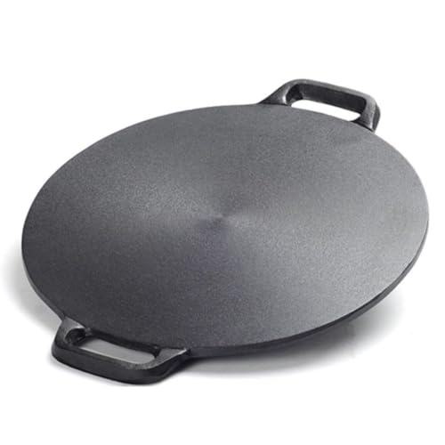 SISIGOO 12-in Cast Iron Pan, Nonstick, Black, L Size, Oven Safe, Non Stick, Comal Para Tortillas, Crepe Pan, Dosa, Pizza, Arepas, Tortillas, Sauteing, Frying, Searing, Griddling