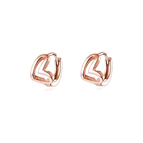 Reffeer 925 Sterling Silver Heart Hoop Earrings Cover