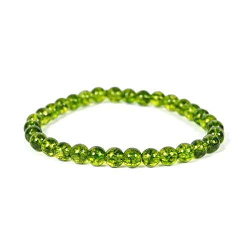 Bracelet de péridot reiki 6 mm énergisé pour harmoniser le chakra du cœur