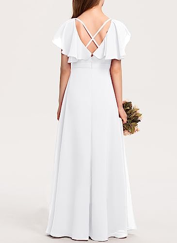 Kids Junior Bridesmaid Dresses Chiffon Flower Girl Dress for Teen Girl Long Party Pageant Gowns4