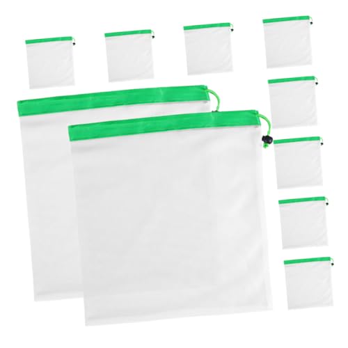 Alipis 10 Piezas Reutilizables de Malla con Cordón Bolsas para Diseño Ligero y Resistente para Mercado Playa y Almacenamiento Nevera
